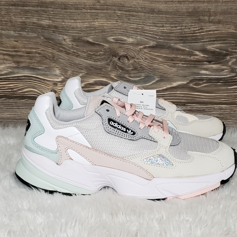 New Adidas Falcon Grey White Mint Chunky Sneaker - Picture 7 of 8